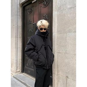 JY255-P93 连帽棉服男夹克外套解构设计学生图片