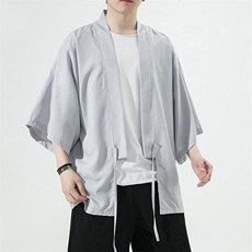 2025风时尚夏季冰丝垂感宽松七分袖防晒服男半袖风衣222特p25，男装风衣，星座815（原A203）