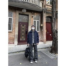 新款时尚文艺流行水洗做旧工装夹克日系慵懒ins潮流气质简约百搭，男装夹克，星座1210-1
