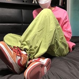 工装裤男女韩版潮流口袋学生帅2024春秋新款ins束脚裤K5769X-P43图片