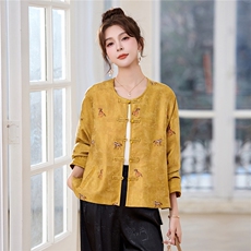 新中式休闲刺绣外套女春季2026新款流行高端洋气盘扣短款上衣，女装短外套，丽影随形