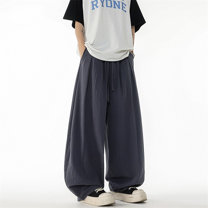 8XL-M亚麻弯刀裤直筒阔腿裤子男夏季宽松大码运动灯笼裤KZ068P60,男装休闲裤,电商B312