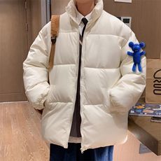 涂层面料绝不跑棉2025冬装棉衣小熊挂件棉服纯色面包服棉袄外套，男装棉衣，星座207
