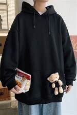 2021冬季新短句港风大码男女送小熊加绒加厚网红连帽卫衣W5205P55，男装卫衣，电商A001