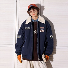 美式设计感外套男女款毛领棉袄冬夹克棒球服棉服潮MY09-P80，男装夹克，星座1001-1