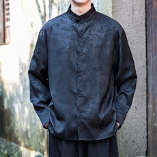现货2025新中式新款春装长袖提花衬衫CS01-P75控89，男装衬衫，电商A021