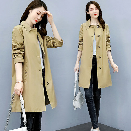 2026新款女装经典撞色风衣修身显瘦长款外套时尚百搭气质大衣，女装风衣，衣之秀