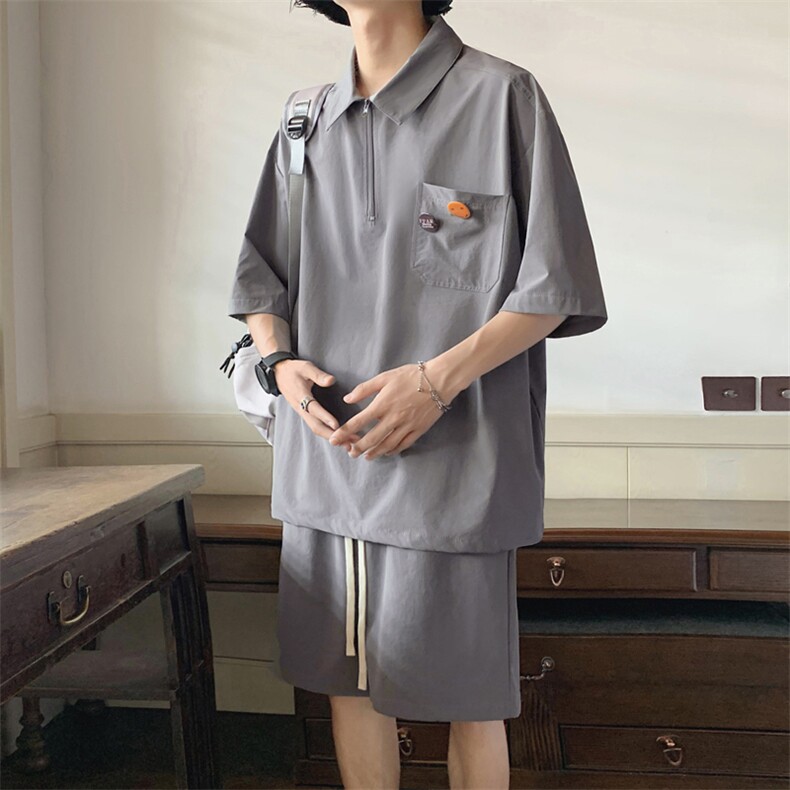 酒店夏季免烫抗皱百搭舒适宽松透气潮流休闲TZ22-特批70,男装休闲套装,星座718
