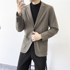 西装男外套英伦风春秋季高级感修身正装高端商务休闲西服图片