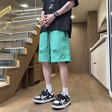 港风工装休闲裤高街五分裤宽松沙滩裤直通短裤DK210P32，男装牛仔裤，星座1204-3