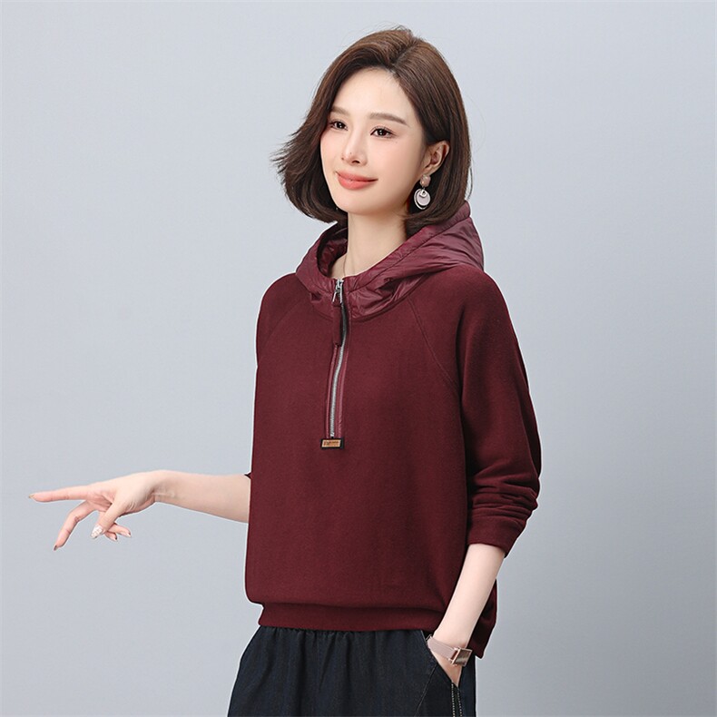 叶笙衣1188德绒连帽拉链卫衣,女装卫衣/绒衫,叶笙衣