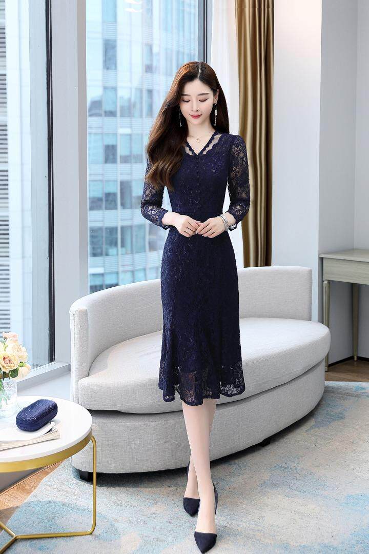 现货，秋季蕾丝裙礼服连衣裙，女装婚纱/旗袍/礼服，金典明美