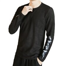 2021春秋季新款男装中国风原创仙鹤刺绣长袖大码提花棉T恤G6611-，男装T恤，电商B277(原6028)