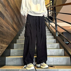 日系高街ins工装裤男宽松直筒秋季潮牌休闲大码阔腿灯笼裤K7144，男装休闲裤，星座1116A-1（原606A）