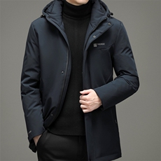 2023冬季新款中年男可脱卸帽羽绒服爸爸装保暖上衣YYYR3037-P305，男装羽绒服，电商B212（原钱塘6029）
