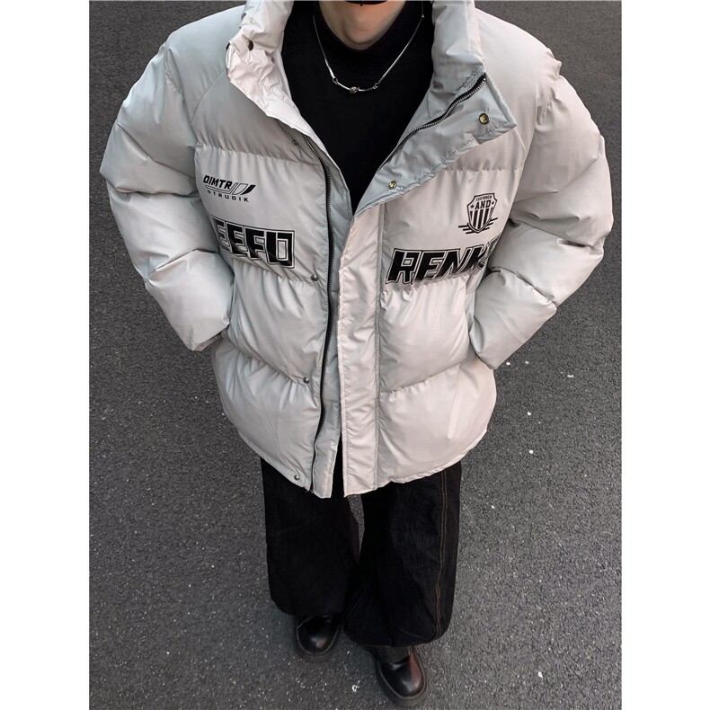 黑色pu皮棉服男2026冬季新款加厚保暖宽松棉衣外套痞帅潮棉袄p98图片
