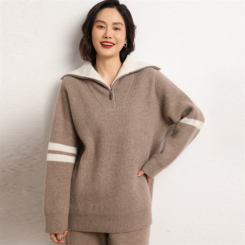 POLO领秋冬新款山羊绒衫女羊绒打底衫简约套头毛衣图片