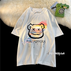 xZ116-T6023-p25-控38M-5XL小熊抖音男潮牌美式情t恤男夏季印花，男装T恤，星座116