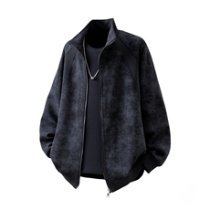 可二开罗纹拼接脏脏灰扎染面料大码M-5XL夹克JK78083P65控98，男装夹克，星座227-7