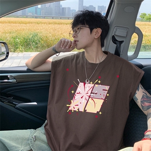可48小时发货支持抖音得物来样二开240克重磅美式纯棉背心无袖t恤图片