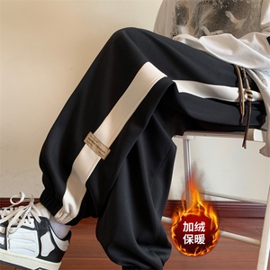 秋季休闲裤男宽松束脚裤拼色卫裤 K7721-P50加绒P60 控68加绒控78图片