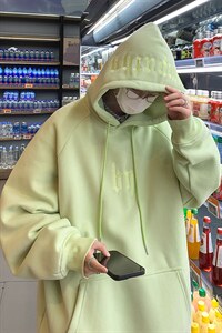 HQ1165-TP65 控价88 秋季2022港风刺绣连帽卫衣男百搭个性连帽衫图片
