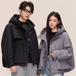 新标90%白鸭绒羽绒服可拆卸内胆男女情侣款三合一外套DB17-P350图片