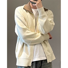 简约百搭休闲拉链翻领毛衣针织开衫外套秋季撞色夹克MM02，男装针织衫/毛衣，星座1116A（原606A-3）