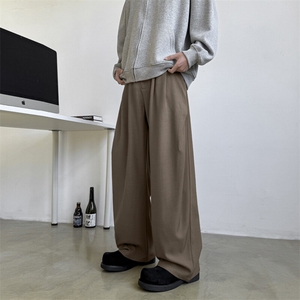 休闲西裤男士韩版潮流高街帅气百搭阔腿2025春季ins长裤K6002-P43图片