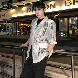 高级感肌理花纹镂空西装外套女薄款夏季防晒提花西服 5086-P78图片