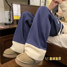 冬季新款加绒保暖潮流可爱小狗表宽松休闲卫裤B315-K876-p65控88，男装休闲裤，电商B315
