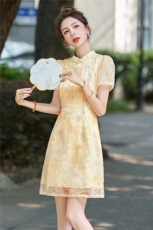 新中式国风连衣裙女2025夏新款高端轻奢精致刺绣气质显瘦旗袍裙，女装连衣裙，艾仟回(原伊仟回)