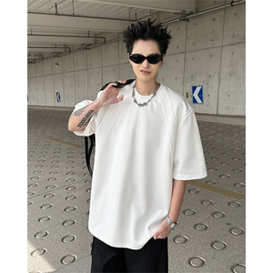 8XL-M 美式高街高克重短袖T恤男宽松短款BOXY正肩上衣半袖DX334图片
