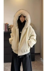 (网图)毛领座山雕800克加厚绒毛连帽棉服加厚情侣313B-PM09-P100，男装棉衣，星座313B