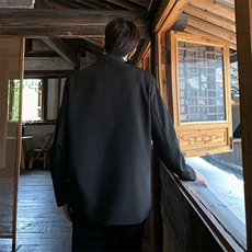 新中式风中山装男立领盘扣衬衫外套高级感休闲宽松A330/P62，男装衬衫，星座506