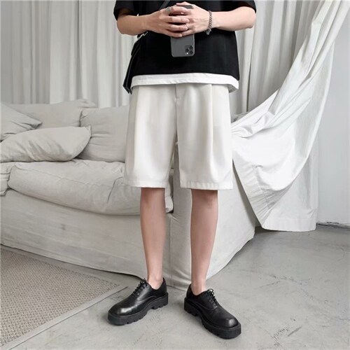 夏季纯色短裤潮流百搭直筒五分小西裤潮牌ins休闲裤男DK122-P28，男装西裤，星座1008-1