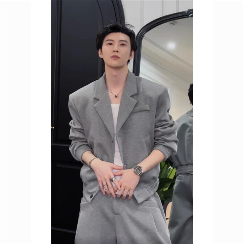 AA2107P136美式复古龙叨叨外套套装,男装休闲套装,电商B323A