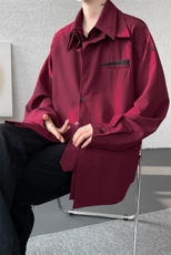 层次感拼接真两件衬衫外套搭配同色系可拆卸领带四季可穿衬衫P50，男装衬衫，电商B319