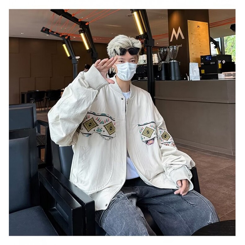 春秋季外套2024新款宽松刺绣棒球服夹克短款小个子上衣J207/P62,男装夹克,星座506
