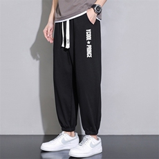 春夏2026新款现货潮流男士字母印花休闲运动九分裤大码K905-P15，男装休闲裤，星座1816-2（原1210–2）