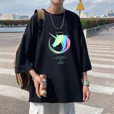 Q11138-P30春夏季七分袖t恤男大码五分袖男短袖中袖，男装T恤，电商A040