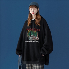 ！2024春季新品设计感小众欧美印花连帽卫衣W242P35控48，男装卫衣，A247A