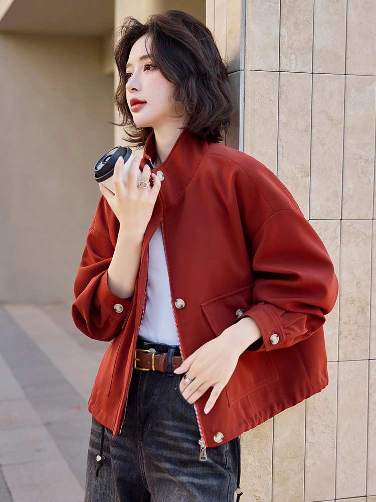 外套女春秋款风衣女短款休闲冲锋衣小个子夹克2025春装新品短外套,女装短外套,梦懿尔