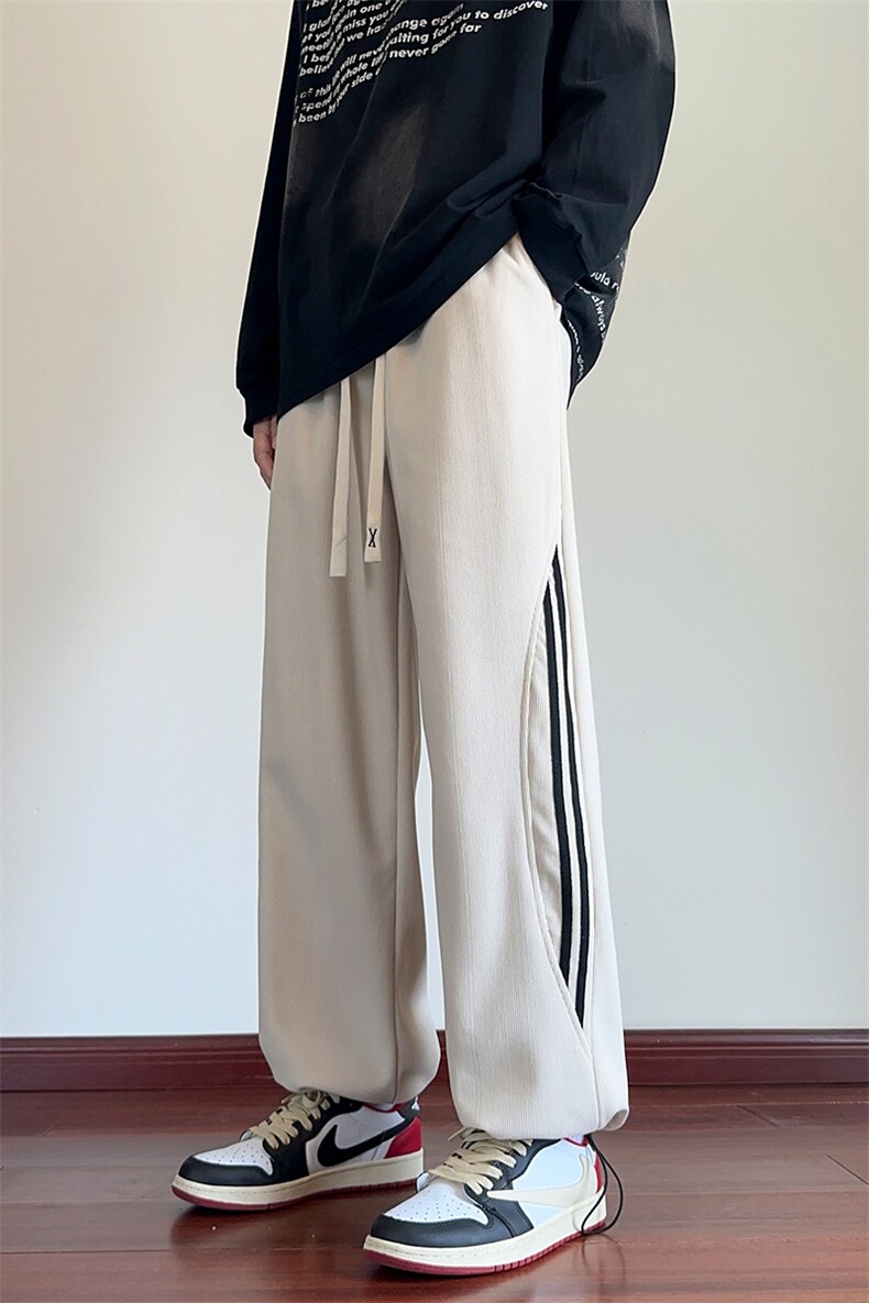 青少年秋冬条纹休闲潮牌得物二开经运动裤子XZ301b-2-CK711P32,女装休闲裤,星座301B-2（原A443-1）