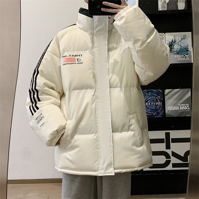 2025港风棉衣棉服小牛津覆膜面料冲锋棉袄印花面包服-1607A-P80,男装棉衣,星座207