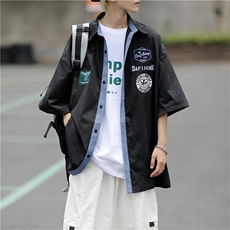 日系夏季新款小众衬衫情侣宽松上衣百搭衬衣外套1008-C20211-p29，男装衬衫，星座1008