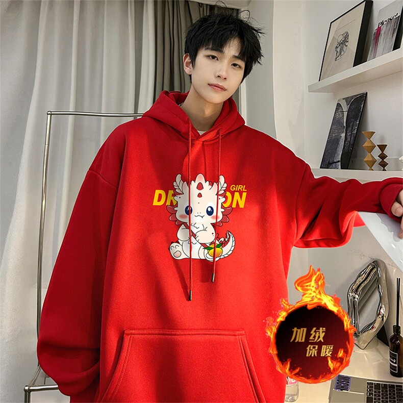 龙年卫衣 冬季美式加绒加厚卫衣外套DL1725常规特P35加绒特40图片