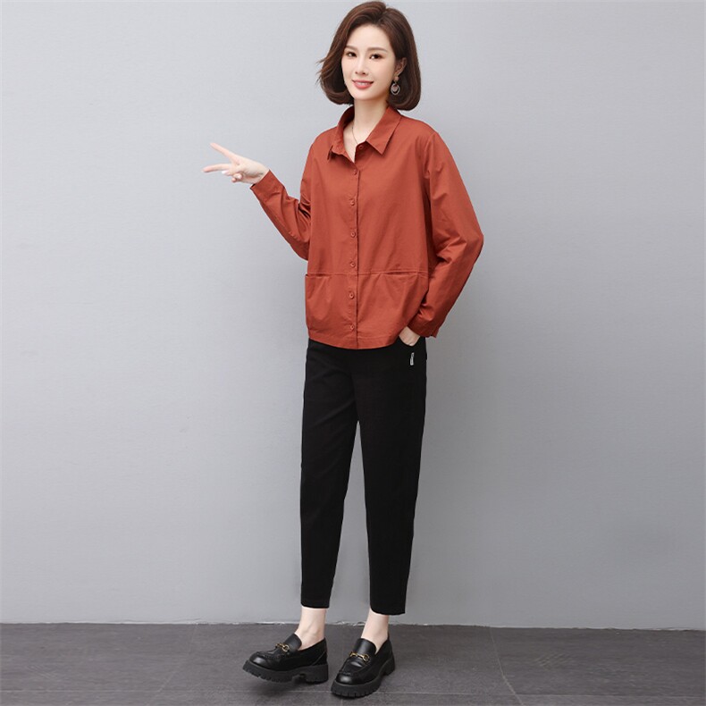 套装女新款休闲时尚衬衫宽松大码两件套图片