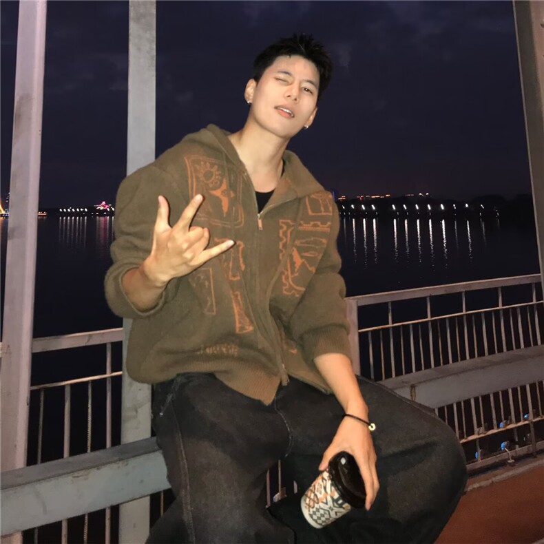 【005】连帽双开拉链图案提花设计针织保暖毛衣A079-M247-P67,男装针织衫/毛衣,电商A079