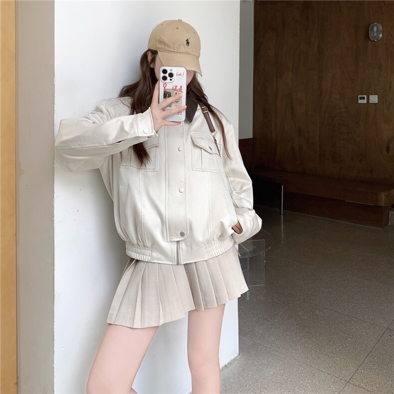 【现货】撞色麂皮夹克外套B208-9072-P155K218,女装短外套,浙宝208